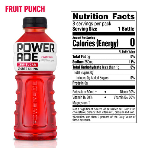 Powerade Zero Variety Pack Electrolyte Sports Drink, Bottles, 24 pk./20 fl. oz.